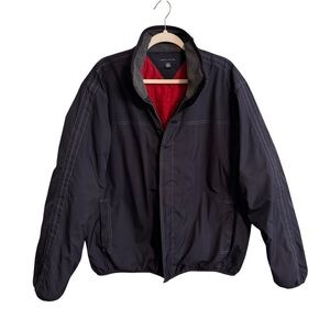 Vintage Tommy Hilfiger Men’s Navy Jacket with Red Lining size Large